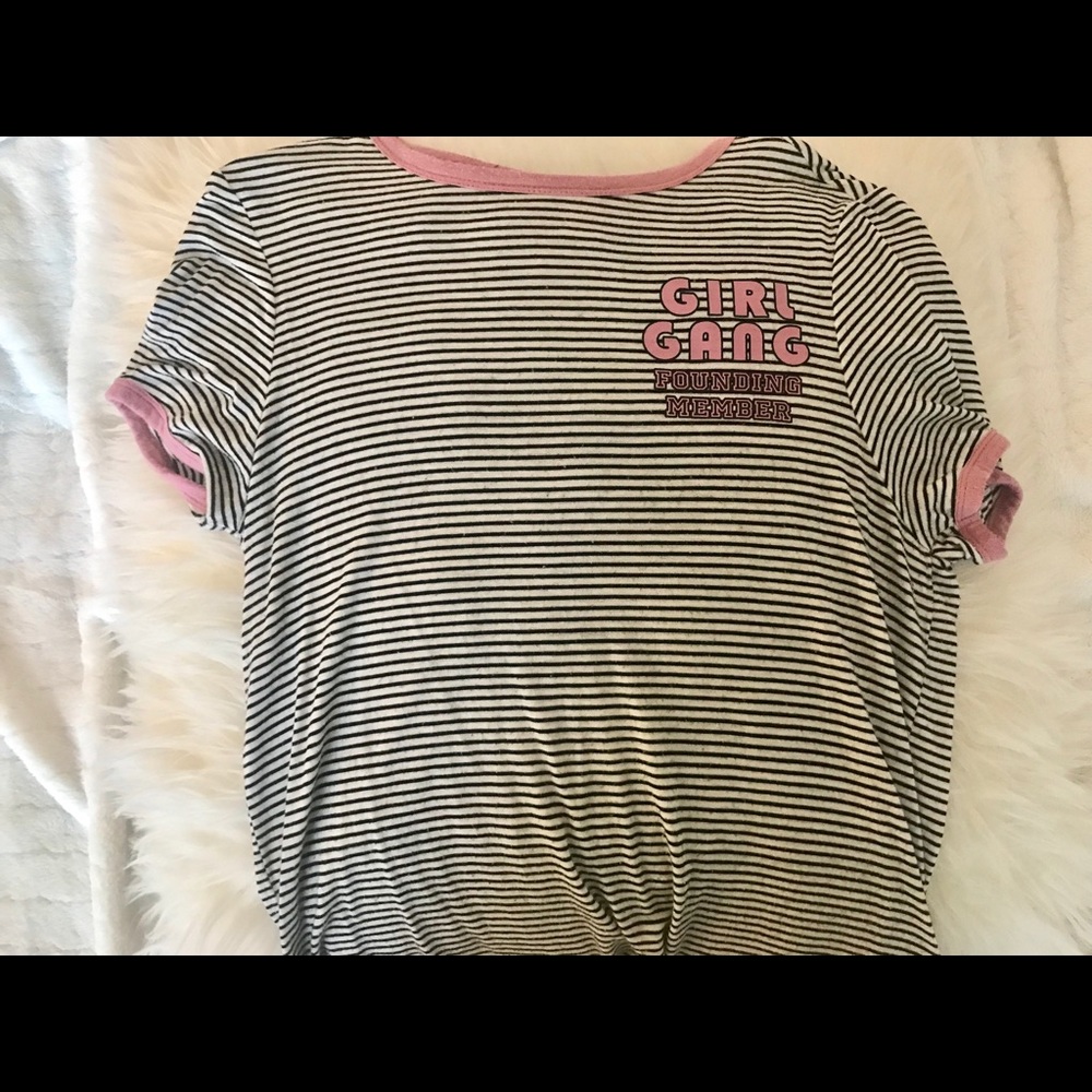 Striped shirt with writing